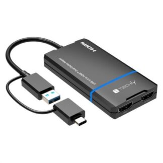 Adattatore video Adattatore video Techly 623639 IADAP USBCA 2HDMI Black (ord.min.1.00 unità)