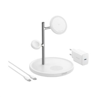 Caricabatterie wireless Caricabatterie Anker B25M3322 MAGGO Charging Station 3in1 White e Silv (ord.min.1.00 unità)