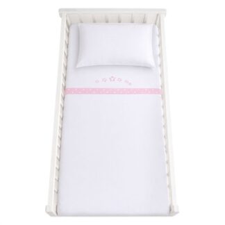 Set lenzuola lettino Set lenzuola lettino Baby Idea LSRS LITTLE STAR completo Rosa (ord.min.1.00 unità)