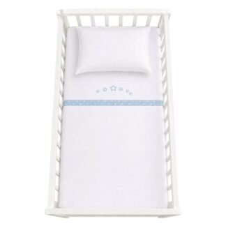 Set lenzuola lettino Set lenzuola lettino Baby Idea LSAZ LITTLE STAR completo Azzurro (ord.min.1.00 unità)