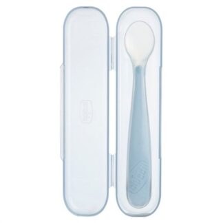 Set posate infanzia Cucchiaio morbido bimbi con custodia Chicco 00068283600000 Grigio (ord.min.1.00 unità)