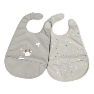 Set bavaglini Set bavaglini Chicco 00016301350000 con tasca briciole Grigio (ord.min.1.00 unità)