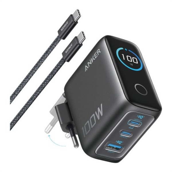 Caricabatterie USB Caricabatterie Anker B121BGZ1 100W GaN Black (ord.min.1.00 unità)
