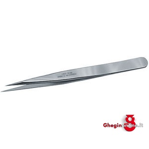 PINZETTE DI PRECIS.PER ELETTRONICA INOX ANTIMAGNETICHE TIPO CORTO A PUNTE SOTTILI,DIRITTE 130A PINZETTE x ELETTRONICA inox tweezers for electronics Prod. SCU - immagine 2