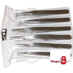 PINZETTE DI PRECIS.PER ELETTRONICA INOX ANTIMAGNETICHE IN ASSORTIMENTO 131A PINZETTE x ELETTRONICA inox tweezers for electronics Prod. SCU - immagine 2