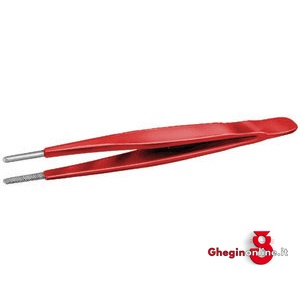 PINZETTE PER ELETTRONICA IN PVC DIRITTE ARROTONDATE 136GA PINZETTE x ELETTRONICA soldering tweezers for electronics Prod. SCU - immagine 2