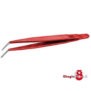 PINZETTE PER ELETTRONICA IN PVC CURVE SOTTILI 136GB PINZETTE x ELETTRONICA soldering tweezers for electronics Prod. SCU - immagine 2
