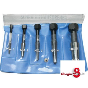 5 ESTRATTORI PER VITI IN SERIE PER VITI Ø M 5-20 1408GT ESTRATT. VITI IN SERIE screw extractors-sets Prod. SCU
