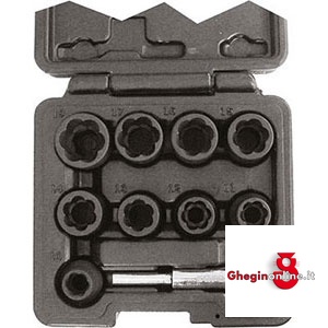 ESTRATTORI PER VITI E DADI IN SERIE 1409G SR.ESTRATTORI PER VITI screw and nut extractors-sets Orig. Gedore red