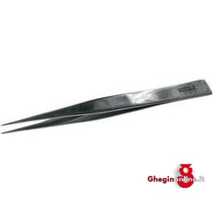PINZETTE IN ACCIAIO INOX TIPO LARGO CON PUNTE PIATTE LISCE 145 PINZETTE IN ACCIAIO precision tweezers Prod. SCU - immagine 2