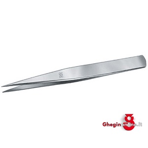PINZETTE IN ACCIAIO INOX TIPO EXTRA LARGO CON PUNTE PIATTE LISE,A FORTE PRESA 145P PINZETTE IN ACCIAIO precision tweezers Prod. SCU - immagine 2