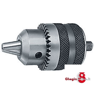 MANDRINI A CREMAGLIERA - SERIE ROSSA - ESECUZIONE LEGGERA PER TRAPANI PORTATILI A ROTAZIONE E PERCUSSIONE. PER BLACK & DECKER ATTACCO FILETT. MASCHIO 3/8X24. - TIPO PER PUNTE MM 1,5 - 10. 1490G MANDRINI A CREMAGLIERA three Jaw-chucks Prod. SCU