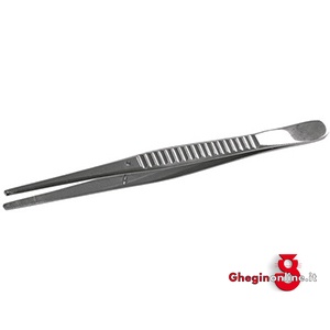 PINZETTE IN ACCIAIO INOX PUNTE DIRITTE ARROTONDATE ZIGRINATE 150 PINZETTE IN ACCIAIO precision tweezers Prod. SCU - immagine 2