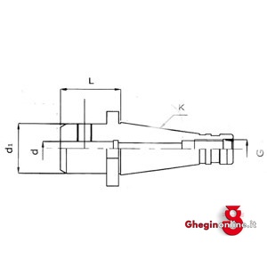 MANDRINI PORTA-FRESE TIPO WELDON A NORMA DIN 2080; TERMINALE ATT. CON FILETTO INTERNO 1560GAB 16 MANDRINI DIN 2080 DIN 2080 milling cutters holder chucks Weldon model Prod. SCU - immagine 2
