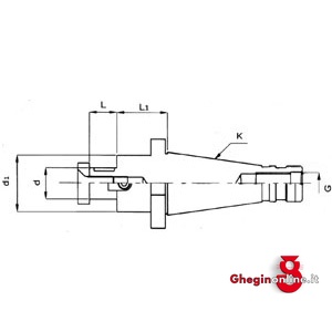 MANDRINI PORTA-FRESE TRASCINAMENTO FISSO A NORMA DIN 2080; TERMINALE ATT. CON FILETTO INTERNO 1560GAC 22 MANDRINI DIN 2080 DIN 2080 milling cutters holder chucks with fixed dragging Prod. SCU - immagine 2