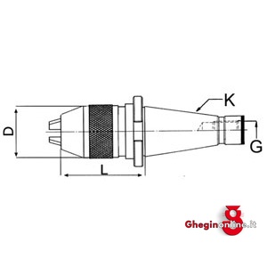 MANDRINI PORTA-PUNTE INTEGRALI A NORMA DIN 2080; TERMINALE ATT. CON FILETTO INTERNO 1560GAL 13 MANDRINI DIN 2080 DIN 2080 monolithic drill chucks Prod. SCU - immagine 2
