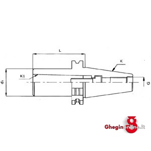 MANDRINI DI RIDUZIONE A CONO MORSE PER FRESE A NORMA DIN 69871/A; TERMINALE ATT. CON FILETTO INTERNO 1560GBF 1 MANDRINI DIN 69871/A DIN 69871/A morse cone reduction chucks for milling cutters Prod. SCU - immagine 2
