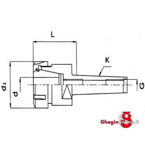 MANDRINI PORTA-PINZE ELASTICHE TIPO ER CONO MORSE; TERMINALE ATT. CON FILETTO INTERNO 1560GD 2 MANDRINI CONO MORSE C.M. ER pinchers holder chucks with locking collars Prod. SCU - immagine 2
