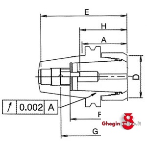 MANDRINI MAS/BT PORTA-PINZE TIPO ER 1560GM 25 MANDRINI CENTRO P high quality pinchers holder chucks with locking collar Prod. SCU - Orig. Fahrion - immagine 2