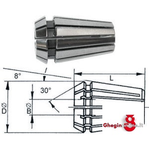 PINZE ELASTICHE A GRANDE ESCURSIONE TIPO ER/ESX A NORMA DIN 6499-B GR 8 1561GA 3 PINZE ELASTICHE collets for chucks Prod. SCU - Orig. Fahrion