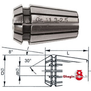 PINZE ELASTICHE A GRANDE ESCURSIONE TIPO ER/ESX A NORMA DIN 6499-B GR 11 1561GB 7 PINZE ELASTICHE collets for chucks Prod. SCU - Orig. Fahrion