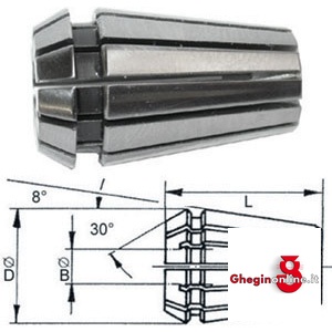 PINZE ELASTICHE A GRANDE ESCURSIONE TIPO ER/ESX A NORMA DIN 6499-B GR 16 1561GC 10 PINZE ELASTICHE collets for chucks Prod. SCU - Orig. Fahrion