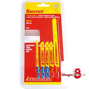 ASSORTIMENTO IN CONFEZIONE DI 5 LAME ART. 1706 GC - GF - GM - GT - GV (1 PZ. X TIPO). 1706PC ASS. 5 LAME blades for saws Prod. SCU-Orig. Starrett