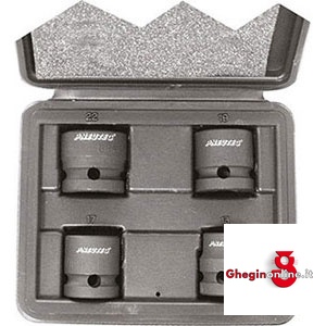 SERIE DI 4 BUSSOLE ESAGONALI DA MM 13-17-19-22, PER ART. 1714 GB 1/2" 1714GBE BUSSOLE PER ART.1714GB air wrenches Prod. Pneutec