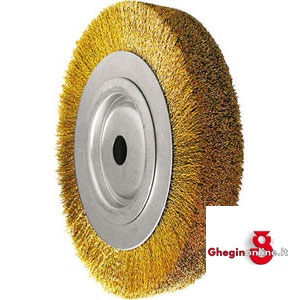 SPAZZOLE IN OTTONE A DISCO CON FORO CENTRALE 1816T 250 30 SPAZZOLE OTTONE circular brushes Prod. SCU