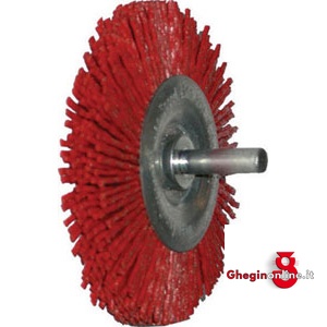 SPAZZOLE IN NYLON ABRASIVO A DISCO; ATT. CILINDRICO Ø MM 6; GR 80 1832GA 100 SPAZZOLE NYLON ABRAS. nylon brushes Prod. SCU