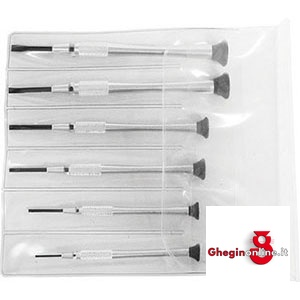4+2 GIRAVITI PER OROLOGIAI E MECCANICA FINE TIPO PROFESSIONALE CON PUNTA A TAGLIO-CROCE - CORPO IN ALLUMINIO 1898GV 6 GIRAVITI X OROLOGIAI screwdrivers for watchmaker and fine mecanics Prod. SCU