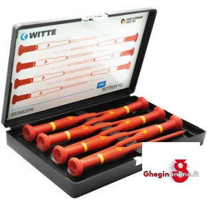 GIRAVITI PER ELETTRONICA E MECCANICA FINE A TAGLIO E CROCE LINEA WITTRON VDE 1913GF WITTRON VDE89307/89367 VDE screwdrivers line Wittron Orig. Witte