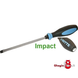 GIRAVITI LINEA PROTOP II IMPACT CON PUNTA PIANA CON ESAGONO E SUPERFICIE BATTENTE IN ACCIAIO 1936GL 250 GIRAV. P.P. PROTOP II screwdrivers line "PROTOP II IMPACT" Orig. Witte