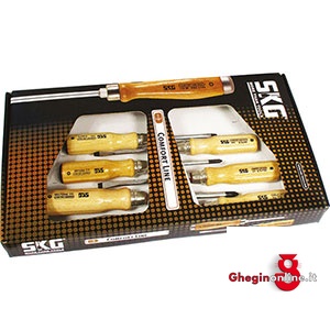 ASSORTIMENTI 6 GIRAVITI MANICO LEGNO TAGLIO E CROCE PH 1951GL ASS.GIR.M.LEGNO wooden grip screwdrivers sets Prod. SCU