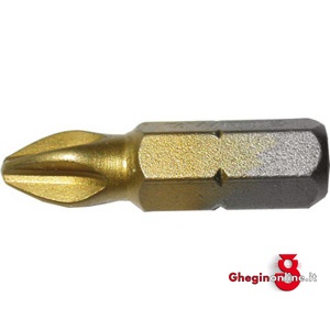 BITS CON ATT. ESAGONALE 1/4 DIN 3126 C 6,3 PER AVVITATORI E TRAPANI A CROCE PHILLIPS; RIVEST. TIN GIALLO 1991GBE 3 BITS ATTACCO ESAG.1/4 blades for electric drills Orig. Witte