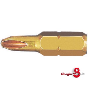 BITS CON ATT.ESAG.1/4 DIN 3126 C 6,3 PER AVVIT.E TRAPANI A CROCE PHILLIPS GR 2; PUNTA ASSOTTIGLIATA 1991GBS BITS ATTACCO ESAG.1/4 blades for electric drills Orig. Witte
