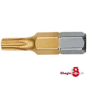 BITS CON ATT. ESAGONALE 1/4 DIN 3126 C 6,3 PER AVVITATORI E TRAPANI TORX CON FORO; RIVEST. TIN GIALLO 1991GNA 40 BITS ATTACCO ESAG.1/4 blades for electric drills Orig. Witte