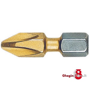 BITS CON ATT. ESAGONALE 1/4 BITFLEX TIN PER AVVITATORI E TRAPANI A CROCE PHILLIPS - RIVESTIMENTO TIN GIALLO 1992GR 3 BITS ATTACCO ESAG.1/4 blades for electric drills Orig. Witte