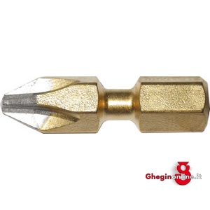 BITS DIAMANTATO RIVESTITO TIN CON ATT. ESAGONALE 1/4 BITFLEX PER AVVITATORI E TRAPANI A CROCE PHILLIPS 1992GT 3 BITS ATTACCO ESAG.1/4 blades for electric drills Orig. Witte
