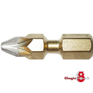 BITS DIAMANTATO RIVESTIMENTO TIN CON ATT. ESAGONALE 1/4 BITFLEX PER AVVITATORI E TRAPANI A CROCE POZIDRIV 1992GZA 3 BITS ATTACCO ESAG.1/4 blades for electric drills Orig. Witte