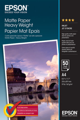 Carta fotografica Carta fotografica Epson C13S041256 Matte Paper Heavy Weight (ord.min.1.00 unità)