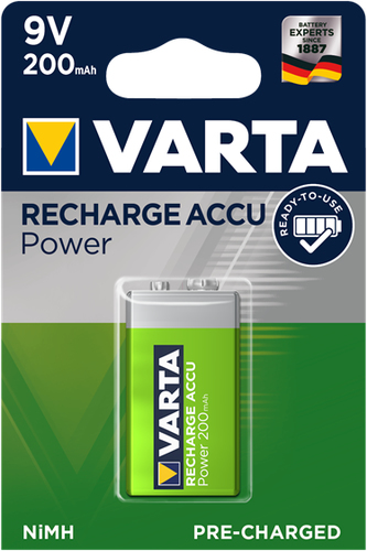 Batteria Transistor 9V ricaricabile Batteria Transistor 9V ricaricabile Varta 056722101401 RECHARGE ACCU P (ord.min.1.00 unità)