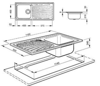 Lavello Lavello Smeg SGE116 1S ALBA Inox (ord.min.1.00 unità)