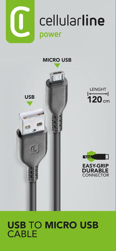 Cavo MicroUSB Cavo MicroUSB Cellular Line USBDATACABMICROUSB Black (ord.min.1.00 unità)