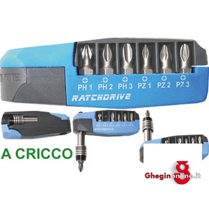 BITS ATTACCO 1/4" RATCHDRIVE IN ASSORTIMENTO 2015GA ASS.BIT 1/4 RACHDRIVE screwdrivers bits sets Oring. Witte