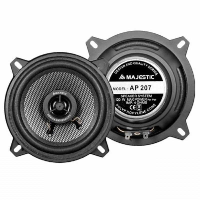 Coppia altoparlanti auto Altoparlanti auto Majestic 040207 POLIPROPILENE Ap 207 Black (ord.min.1.00 unità)