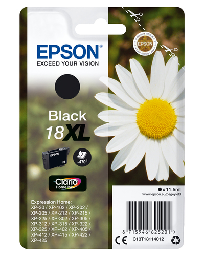 Cartuccia stampante Cartuccia stampante Epson C13T18114020 CLARIA 18 XL (ord.min.1.00 unità)