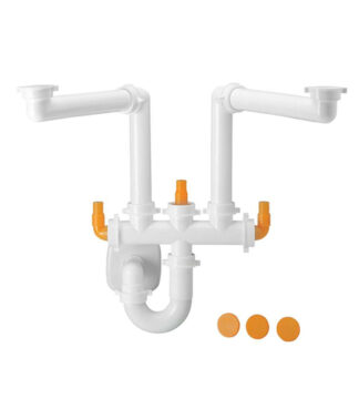 Sifone scarico Sifone scarico Lira S0285 SPAZIO 2 Bianco (ord.min.1.00 unità)