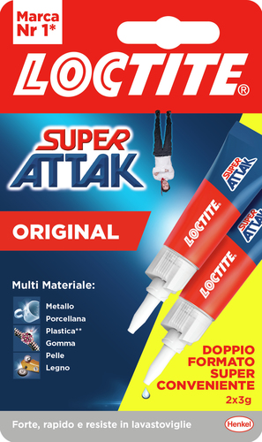Colla universale Collante Loctite 1333823 SUPER ATTAK 2pz Trasparente (ord.min.1.00 unità)