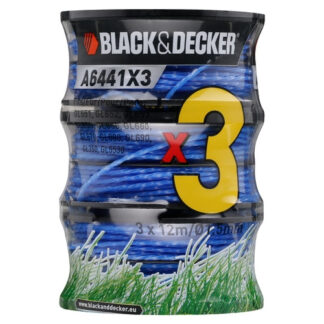 Rocchetto filo tagliabordi Tris Rocchetti ricambio filo ricambio Black & Decker A6441 X3 XJ (6mt (ord.min.1.00 unità)
